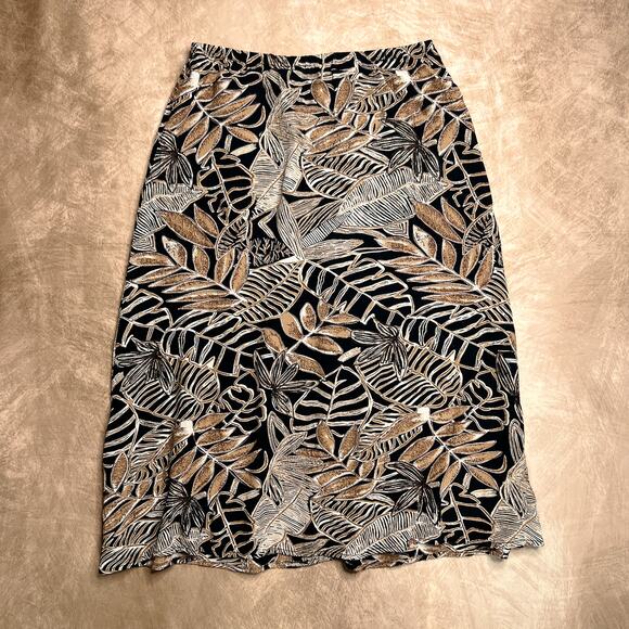 Vintage 90s Laura Ashley Floral Foliage Leaf Print Midi Embroidered Grunge Boho - Picture 2 of 6